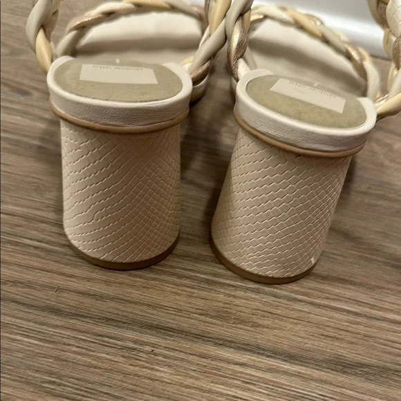 Dolce Vita Cream Tan Braided Block Heel Sandals - Picture 3 of 4